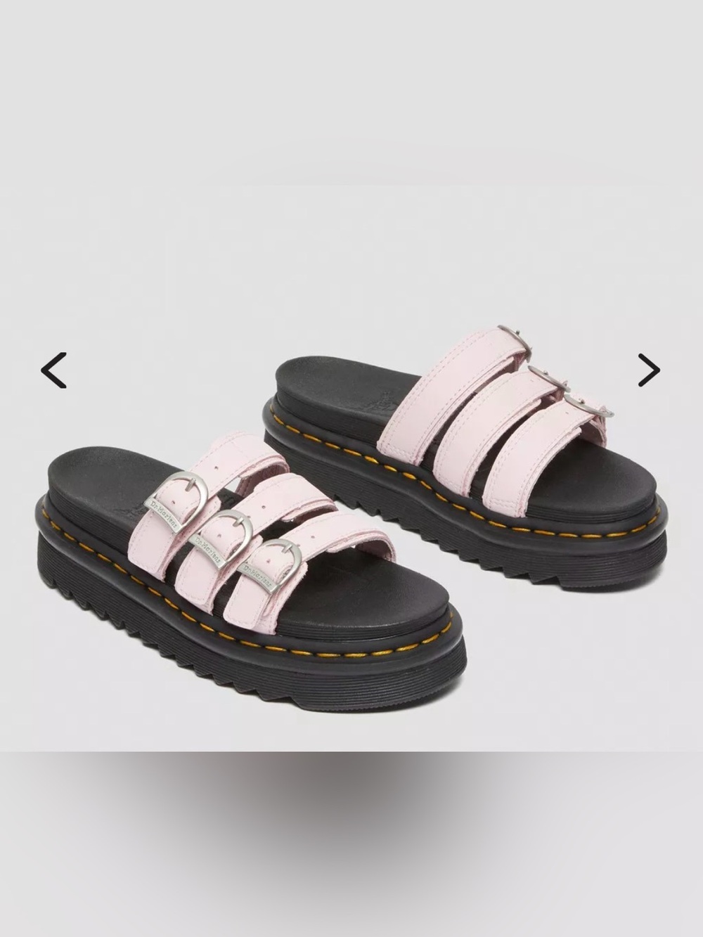 Dr Martens Blaire Slide Womens Size 10 Platform Sandals Doc Black Pink Leather